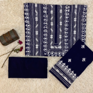 Intricately handcrafted navy blue tarkashi panel set