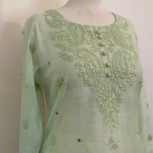 Light Green Easy Breezy Chikankari Kurta