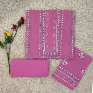 Light pink handmade embroidery of Tarkashi & katcha Tanka