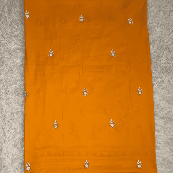 Orange hand embroidered Tarkashi and mirror work set - Image 3