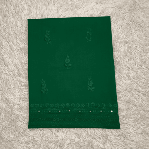 Lavish flag green hand embroidered mirror work - Image 4
