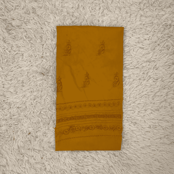 Elegant mustard hand embroidered tarkashi & mirror work - Image 5