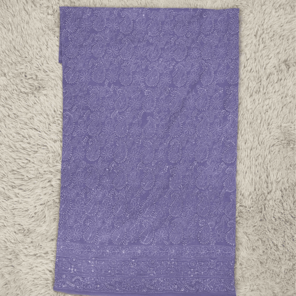 Lilac chikankari jaal embroidery shirt with trouser - Image 2