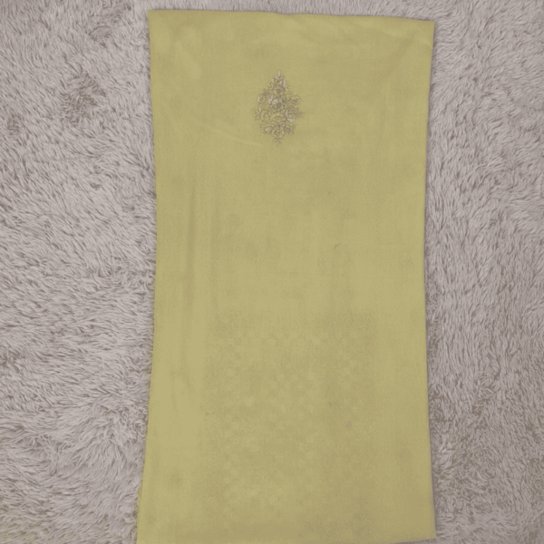 Lemon yellow handmade tukri tarkashi set - Image 3