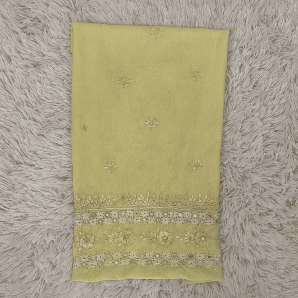 Lemon yellow handmade tukri tarkashi set - Image 4