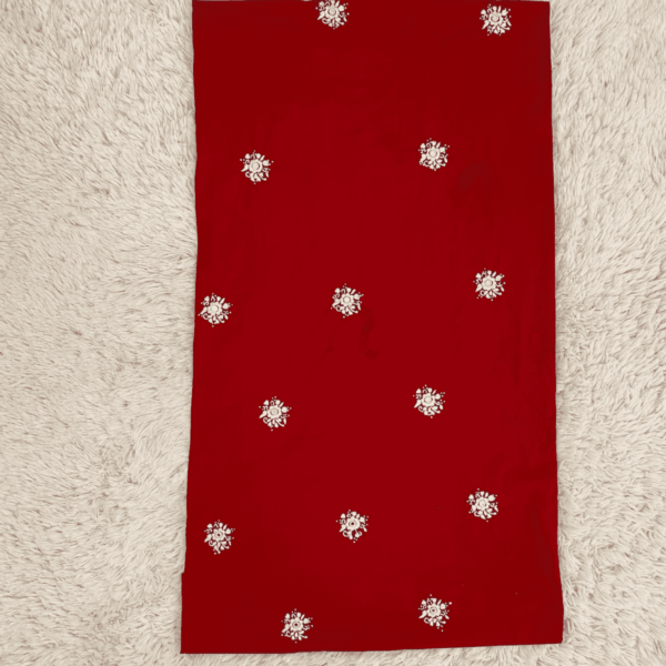 Handcrafted Red Tarkashi Shirt with Plain Trouser - Image 3