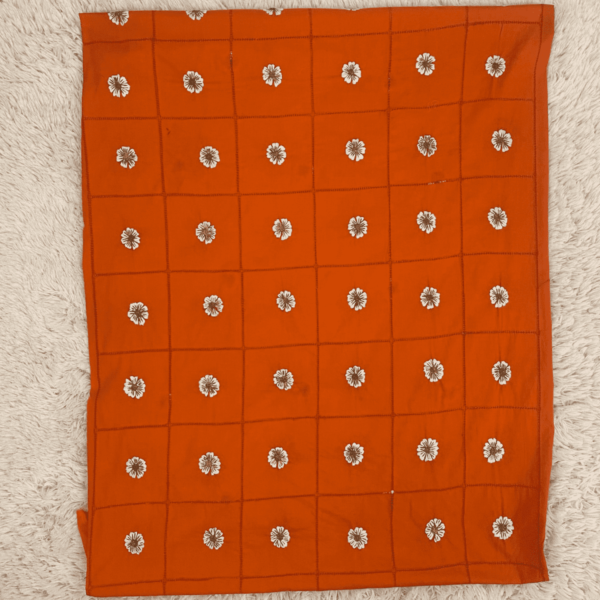 Handcrafted Orange Geometric Pattern Tarkashi Set - Image 2