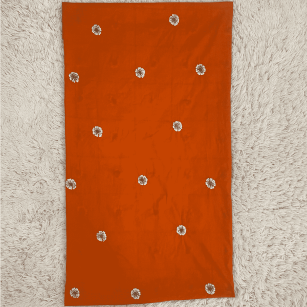 Handcrafted Orange Geometric Pattern Tarkashi Set - Image 3