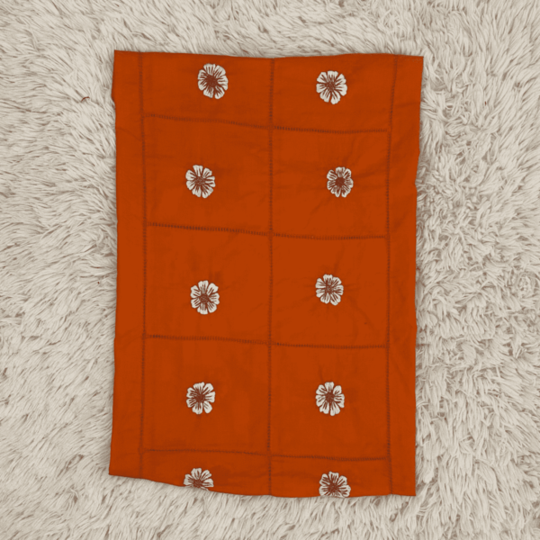 Handcrafted Orange Geometric Pattern Tarkashi Set - Image 4