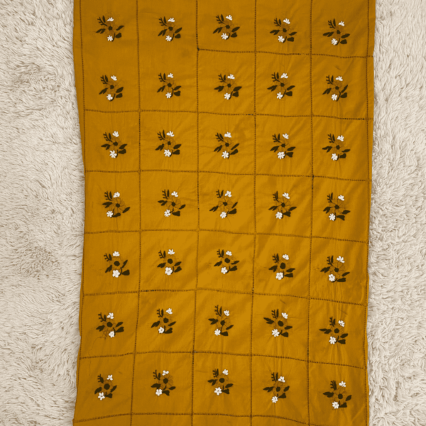 Handcrafted Mustard Geometric Pattern Tarkashi Set - Image 2