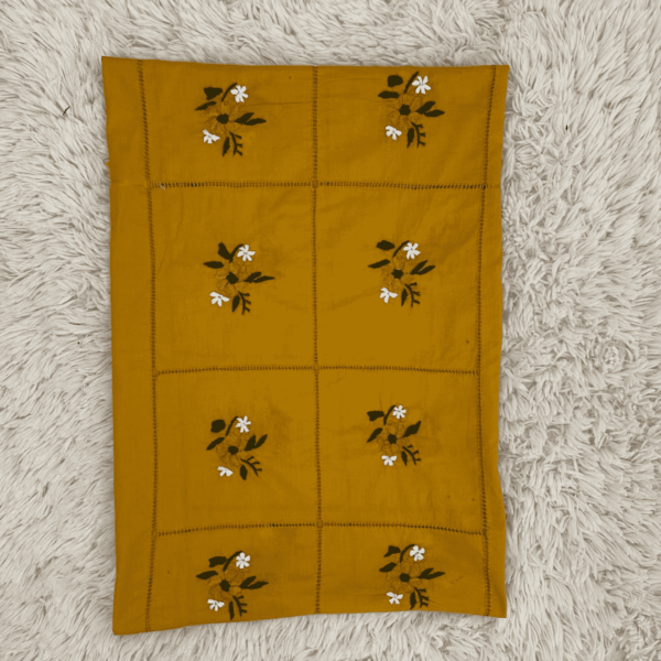 Handcrafted Mustard Geometric Pattern Tarkashi Set - Image 4
