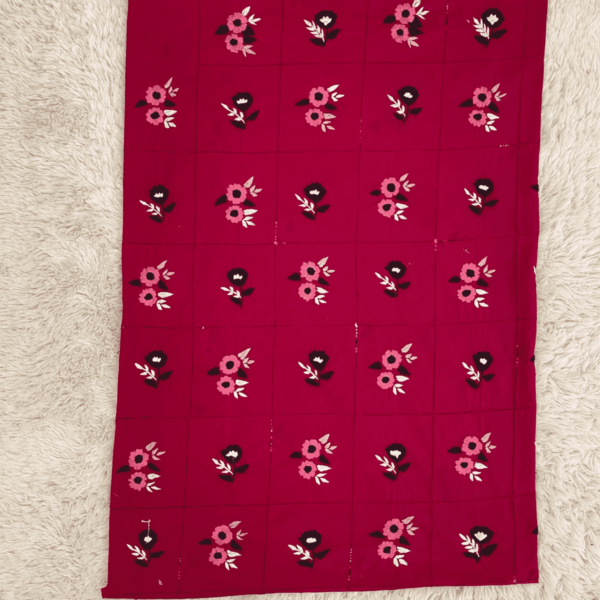 Handcrafted Hot Pink Geometric Pattern Tarkashi Set - Image 2