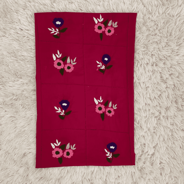 Handcrafted Hot Pink Geometric Pattern Tarkashi Set - Image 4