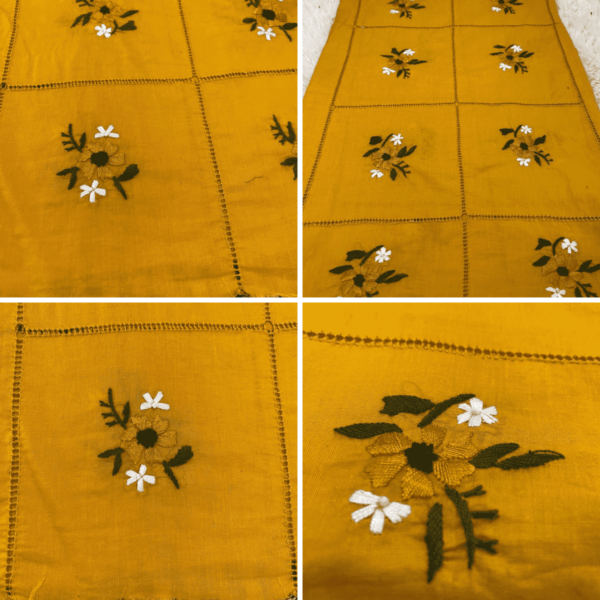 Handcrafted Mustard Geometric Pattern Tarkashi Set - Image 5