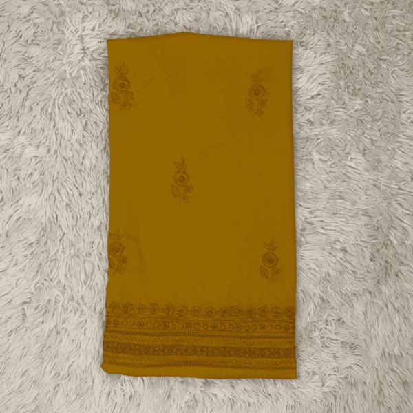 Lavish mustard hand embroidered mirror work - Image 4