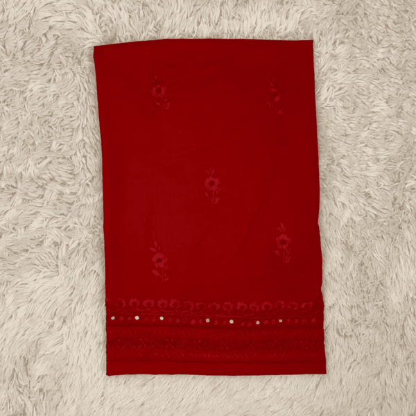 Lavish red hand embroidered mirror work - Image 4