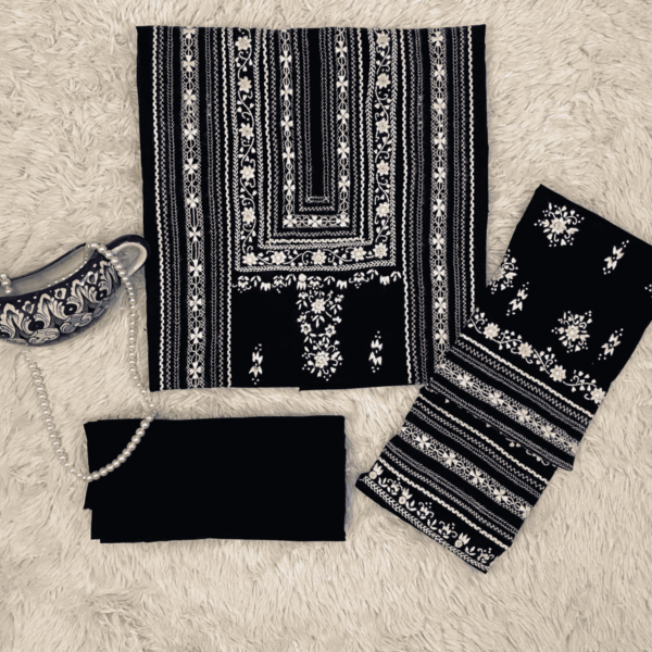 Tarkashi embroidery on black color.
