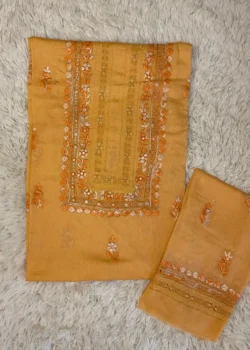 Peach Tarkashi hand embroidery