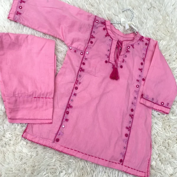 Powder Pink Handcrafted 2pcs Lawn Set