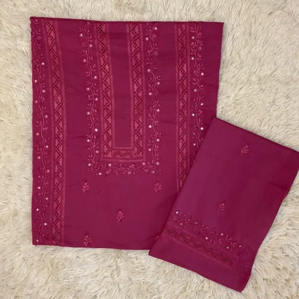 Elegant Tea pink hand embroidered tarkashi & mirror work