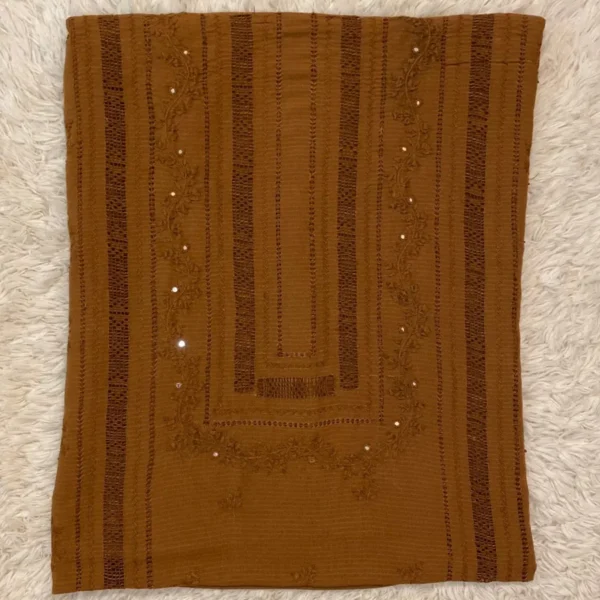 Rustic Brown Tarkashi & Mirror Work Outfit