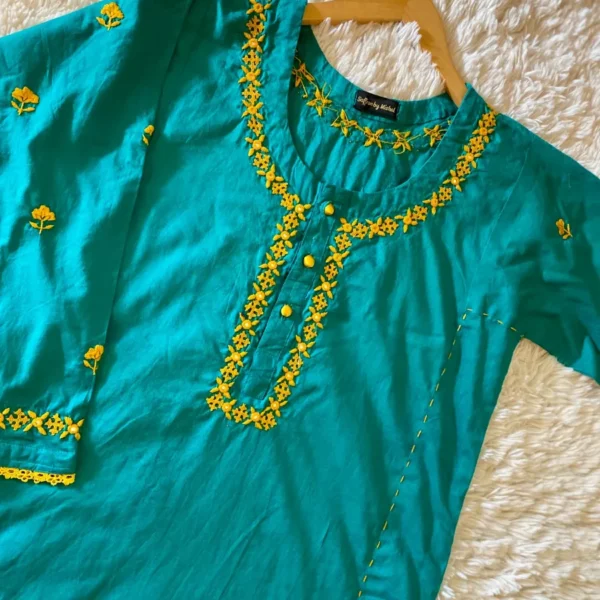 Sea Green Handmade Sindhi Embroidery Outfit
