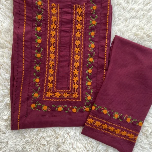 Handcrafted Burgundy Tarkashi  Outfit