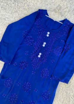 cobalt blue viscose shirt