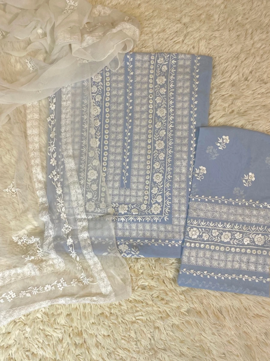 Ash grey swiss lawn outfit Ash Grey handmade tarkashi dress