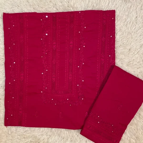 Hot Pink hand embroidered outfit
