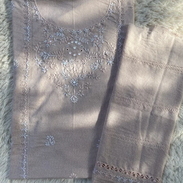 Peach handmade tarkashi outfit